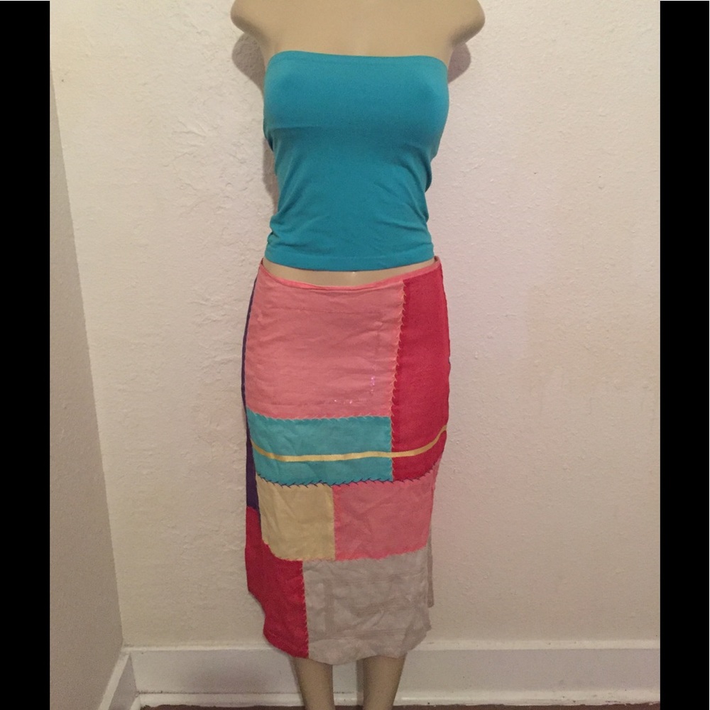 French Connection patchwork sequin skirt * 8